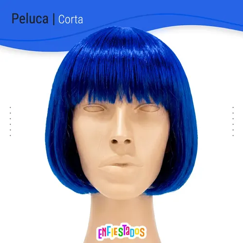 Peluca Lacio Corto Carré Para Cotillón Y Fiesta Disfraces