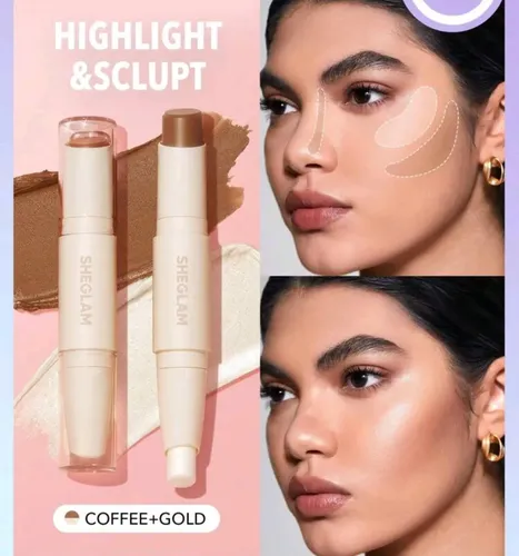 Barra Sheglam Delineadora E Iluminadora Coffee And Gold