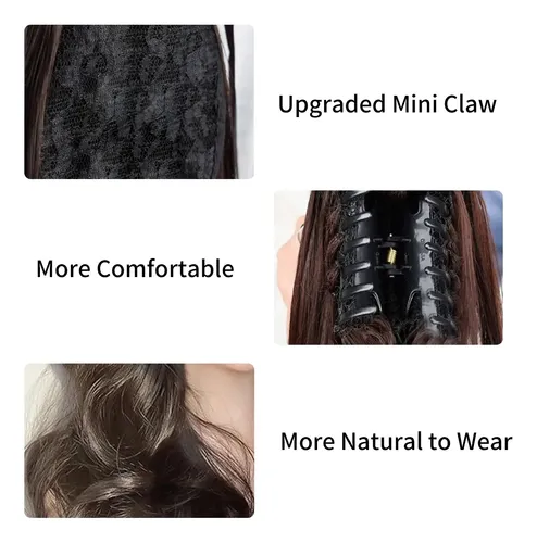 Coletas Cola Cabello Natural Extensiones Postizos Clip 50cm