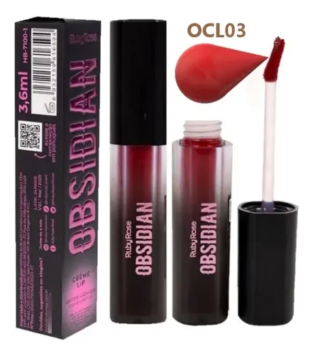 Labial Liquido Crema Cream Lip Obsidian Ruby Rose Hb7100