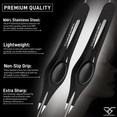 Pinzas Para Cejas Rampage Surgical Professional, Acero Inoxi