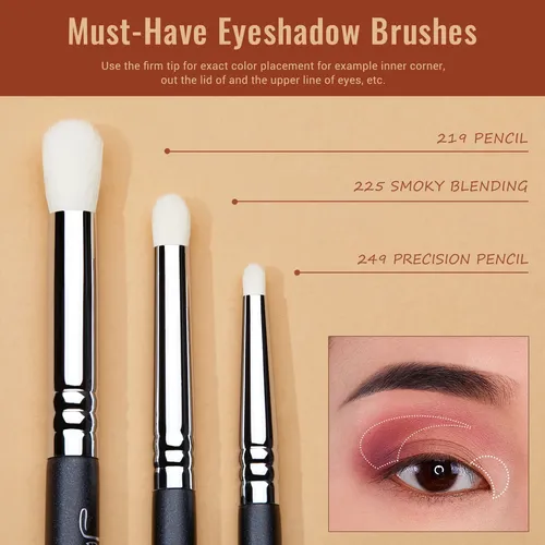 Juego De Brochas Para Sombras De Ojos Jessup T340, 11 Piezas