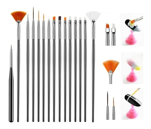 Kit Deco O Set De Decoración 15 Pinceles Brochas Dotting Art