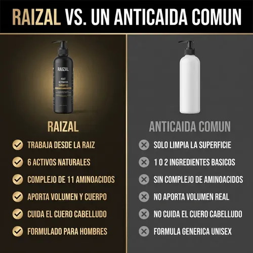 Shampoo Anticaída Hombre Raizal Activador De Raíces 200ml X3