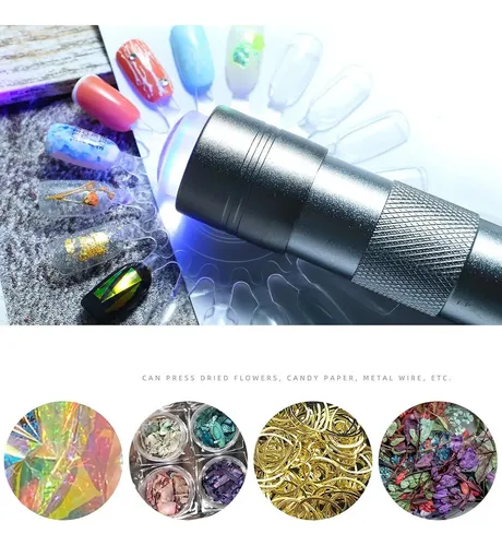 Luz Uv De Uñas De Mano Mezerdoo Con Estampador Y 12 Led