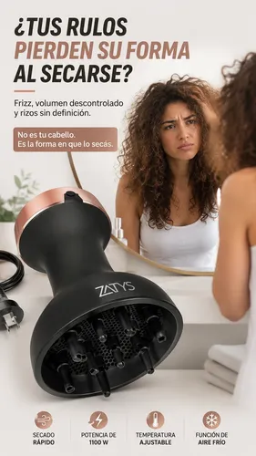 Secador Pelo Difusor Rizos Rulo Definido Secado Rapido 1100w