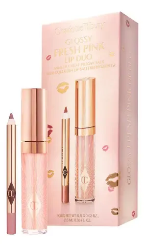 Mini Glossy Pink Lip Gloss + Lip Liner Set Charlotte Tilbury Color Fresh Pink