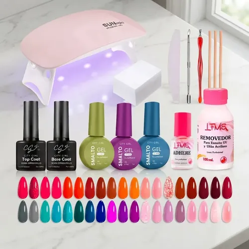Kit Manicura Uñas Gel Citygirl Semipermanente Cabina Minisun