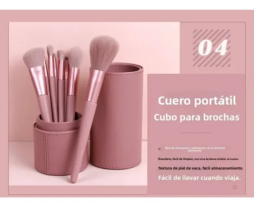 Set Brochas Maquillaje Estuche Viajero Pinceles Profesional