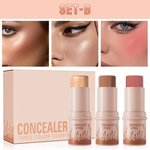 Set De Barras De Maquillaje Multifuncionales De Tres Piezas