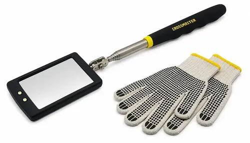 Espejo Telescópico Con Luz Led Articulado Crossmaster + Guantes