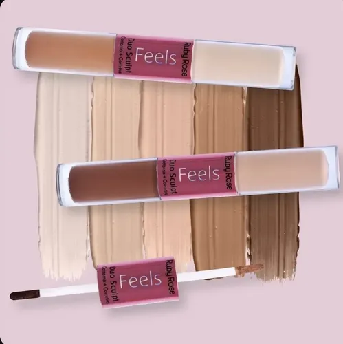 Corrector Y Contorno Duo Sculpt Feels Ruby Rose Tono Corrector Pudium 20 Contorno Capuccino 10