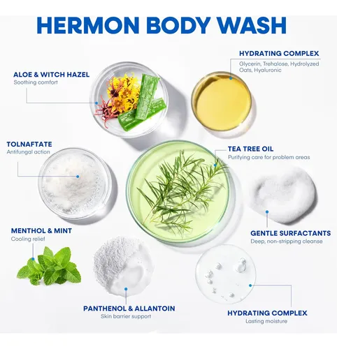 Gel De Baño Antimicótico Hermon Con 1% De Tolnaftato, 500 Ml