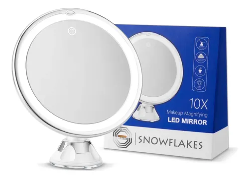 Espejo De Maquillaje Snowflakes Snowflakes Con Aumento 10x Y