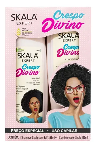 Skala Crespo Divino Kit Shampoo y Acondicionador Vegano Rulos Pelo