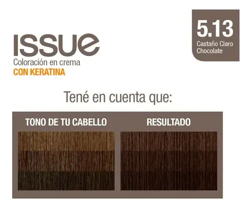 Issue Kit Tintura En Crema Keratin Color Tono 5.13 Castaño claro chocolate