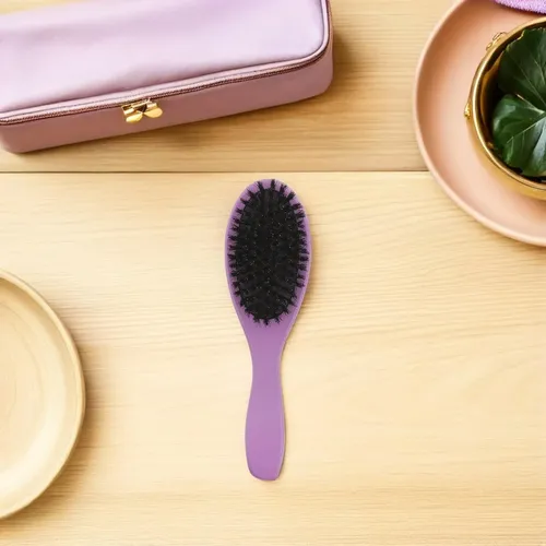 Cepillo Para Cabello Cerdas De Jabali Madera Diseño Paddle