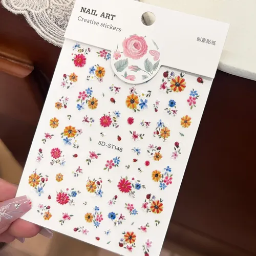 Kyl Aflorish- Pegatinas De Uñas 5d Abeja Flor Pastoral