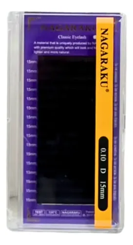 Kit Nagaraku Extensiones De Pestañas Clásicas 0.15 Curva D Largos 11 Al 15 Mm