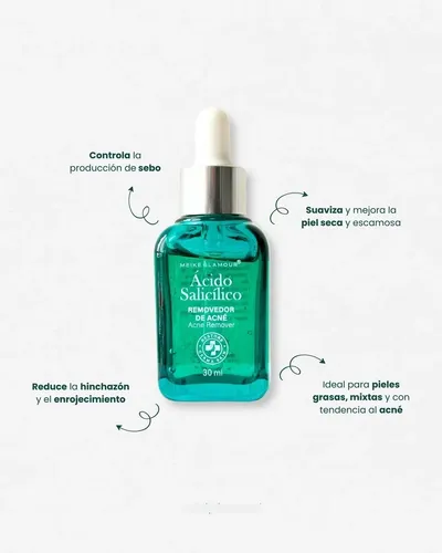 Serum Removedor Acne Acido Salicilico Meike Amour 30ml Momento De Aplicación Día/noche Tipo De Piel Acneica