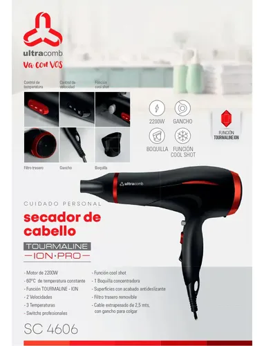 Ultracomb Secador De Pelo Cabello Sc4606