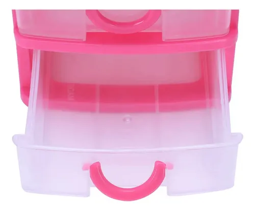 Caja De Almacenamiento De Plástico Translúcido Con 3 Capas,