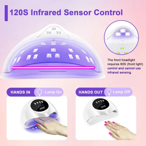 Lámpara Uv Led Para Uñas 2 En 1 Con Sensor Y 4 Tiempos