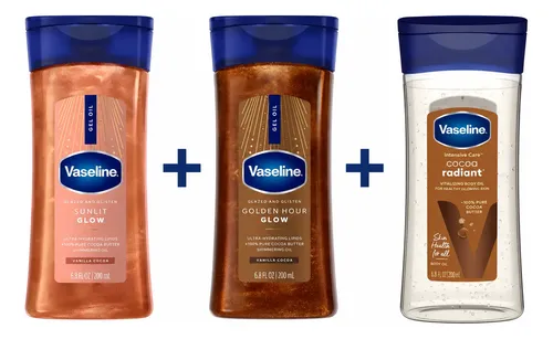 Vaseline Aceite Corporal Kit X3 Golde Sunlit Cocoa Radiant