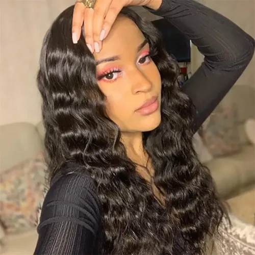 Peluca Larga Rizada Negra Afro Para Mujer
