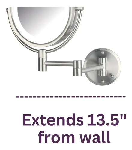 Espejo De Maquillaje Jerdon De Pared Con Luces Y Aumento 8x