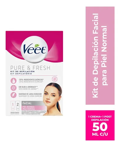 Veet Pure & Fresh Kit De Depilación Facial Piel Normal 100ml