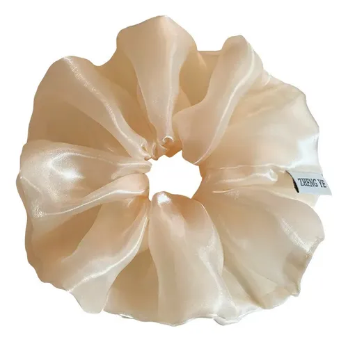 Large Beige Hair Bow For Women, Ponytail And Bun