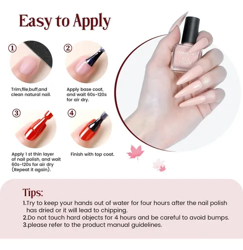 Kit Esmaltes Uñas Openlive 10 Colores Base Top Coat