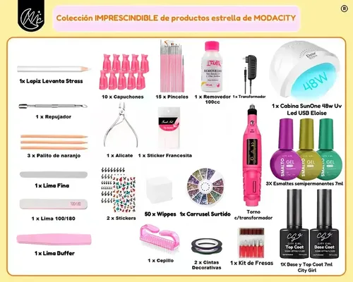 Kit Manicura Completo X60u Semipermanente Cabina Uv Led Uñas