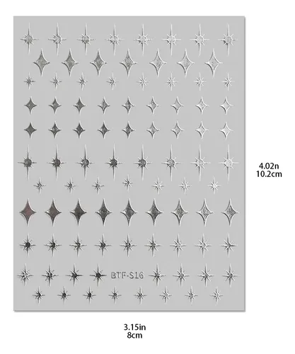 Stickers Para Uñas Estrellas Y Cruces X4