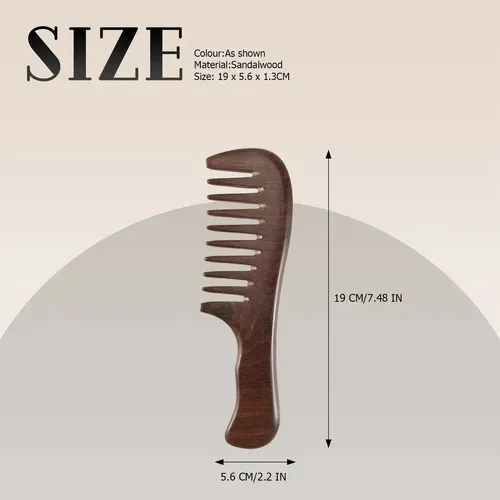 Dk Peine De Dientes Anchos De Sándalo Para Cabello Rizado Y