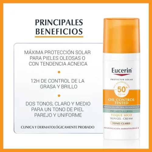 Combo Eucerin Proteccion Solar Toque Seco Tono Medio X 2 Un