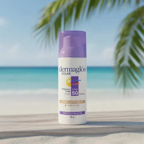 Dermaglos Protector Solar Facial Fps 50 Color Tono Claro 50g