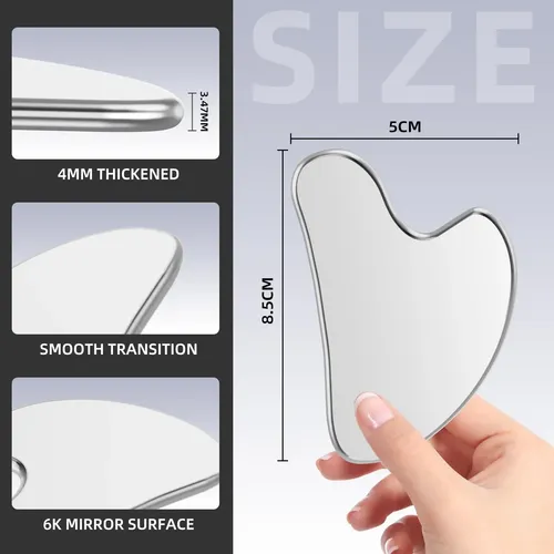 Guasha Facial Metal Para Rostro Y Cuerpo Con Estuche