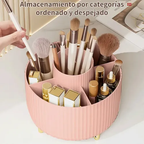Organizador Giratorio 360° Para Maquillaje De Escritorio