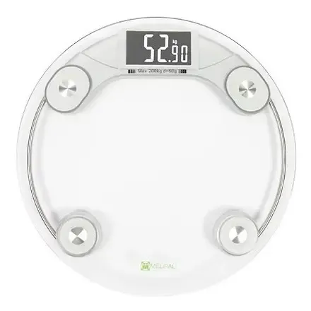 Balanza Personal Digital Circular Vidrio Templado Melipal