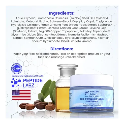 Crema Facial Antiarrugas Ih Ghk-cu Con Péptido De Cobre .*