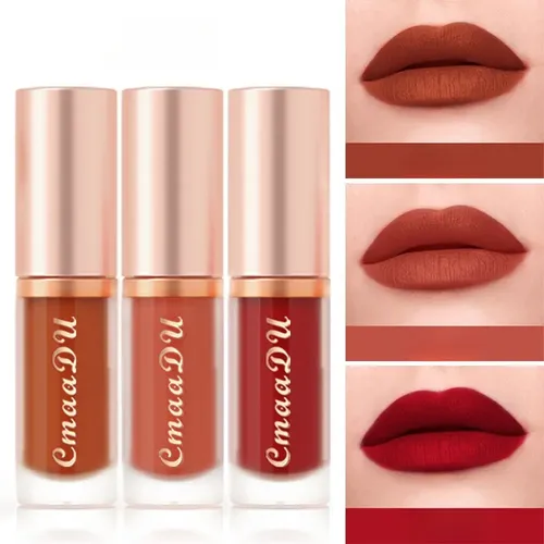 Juego De Brillos Labiales De Terciopelo Mate De 3 Piezas De 02