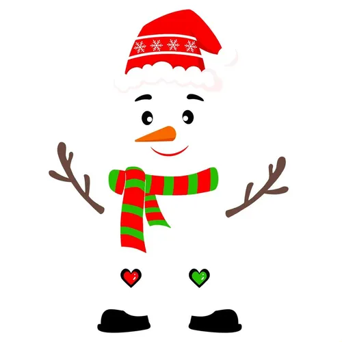 Sticker Navideño Muñeco De Nieve Gorra Santa Vidrio
