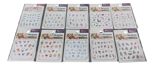 Set 10 Stickers Autoadhesivos Nena Deco Uñas Maquillaje