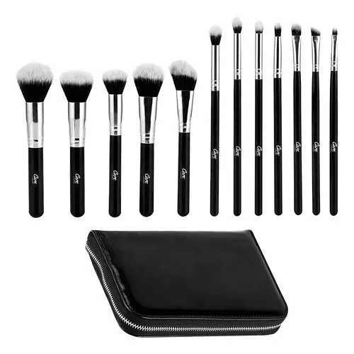Set X 12 Brochas Care By Gadnic Maquillaje Alta Gama + Estuche