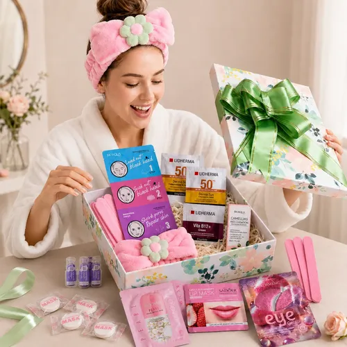 Set Regalo Skincare Completo En Caja Vincha Macarillas
