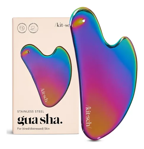 Gua Sha Kitsch Acero Inoxidable Iridiscente Facial