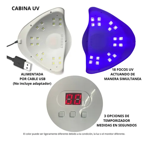 Kit Cabina Uv Led Profesional Semipermanente Primer Lima C