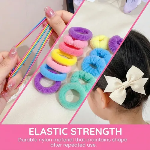 Set De Ligas Para Cabello Infantil 881 Piezas Colores Dulces